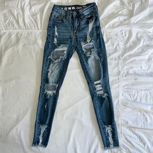 High rise Rip Skinny Jeans